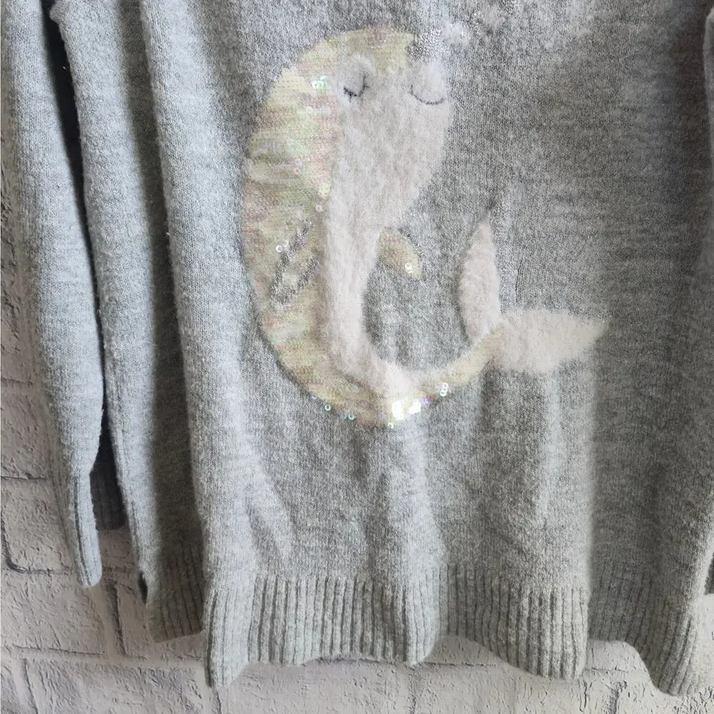 Lauren Conrad Gray Crewneck Mermaidcore Sweater
